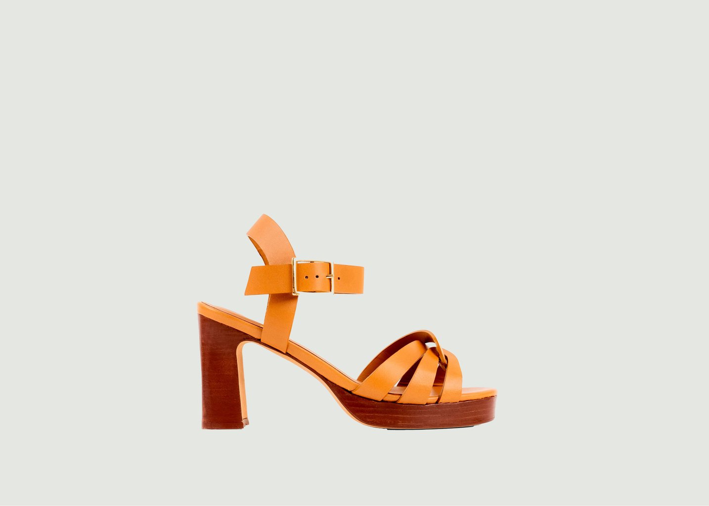l'exception Sandales en cuir à plateforme Jimena Camel Bobbies Paris
