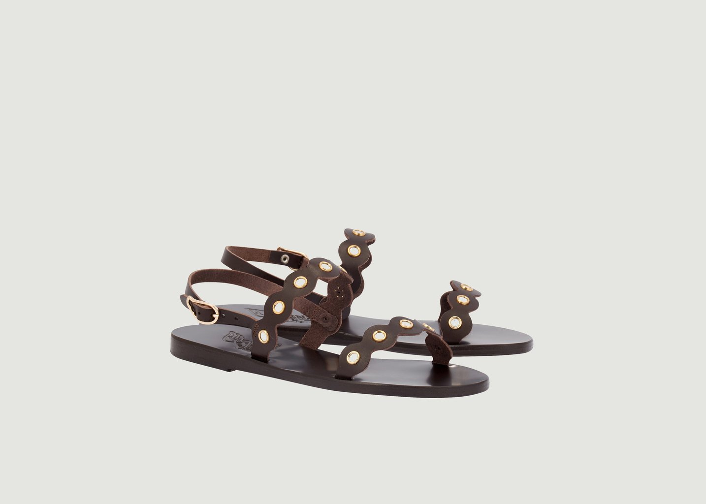 L'exception Sandales En Cuir Clio Mirrors Marron Ancient Greek Sandals