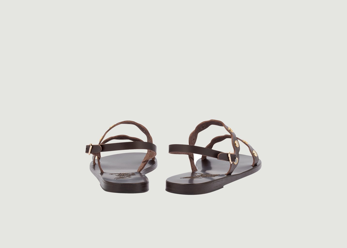 L'exception Sandales En Cuir Clio Mirrors Marron Ancient Greek Sandals