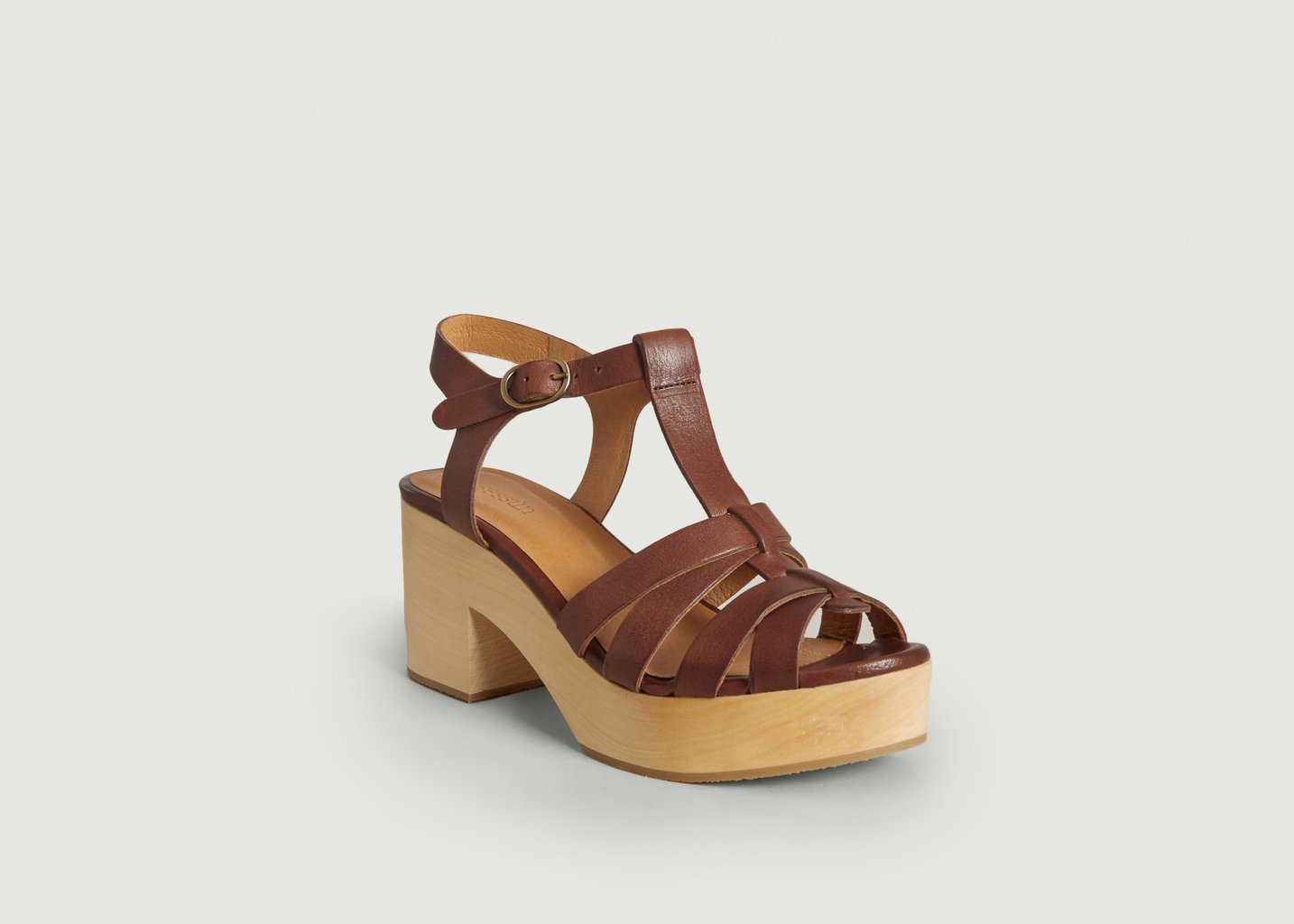 l'exception Sandales en cuir et bois Stipa Brun Sessùn