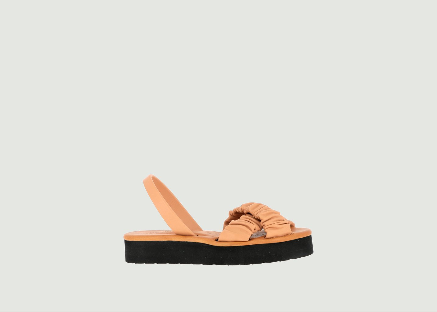 l'exception Sandales en cuir illueca Camel Minorquines