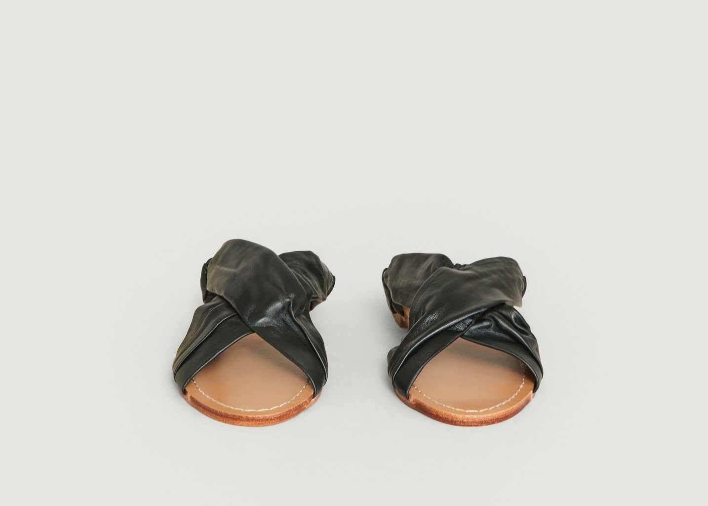 L'exception Sandales En Cuir Jill Vert Sapin Petite Mendigote Paris