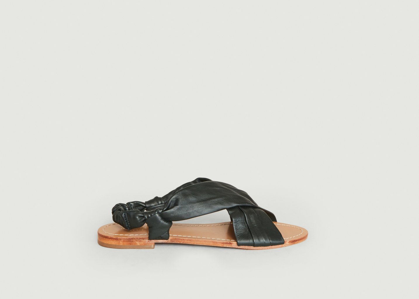L'exception Sandales En Cuir Jill Vert Sapin Petite Mendigote Paris