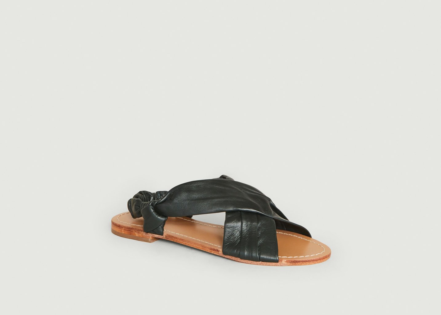 l'exception Sandales en cuir Jill Vert Sapin Petite Mendigote Paris