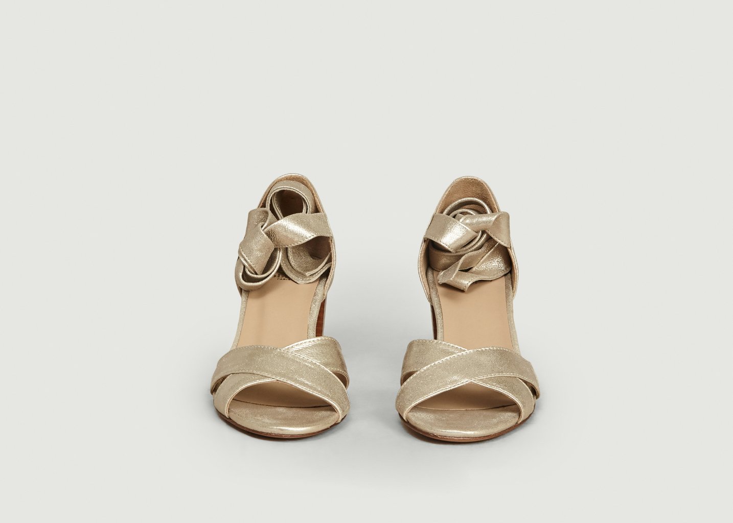 L'exception Sandales En Cuir La Papillonneuse Or Bobbies Paris