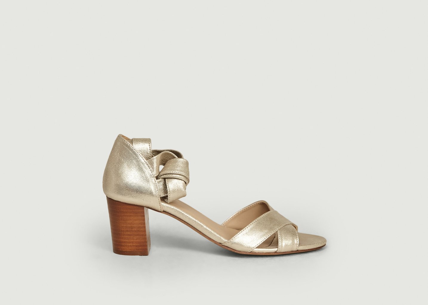 L'exception Sandales En Cuir La Papillonneuse Or Bobbies Paris
