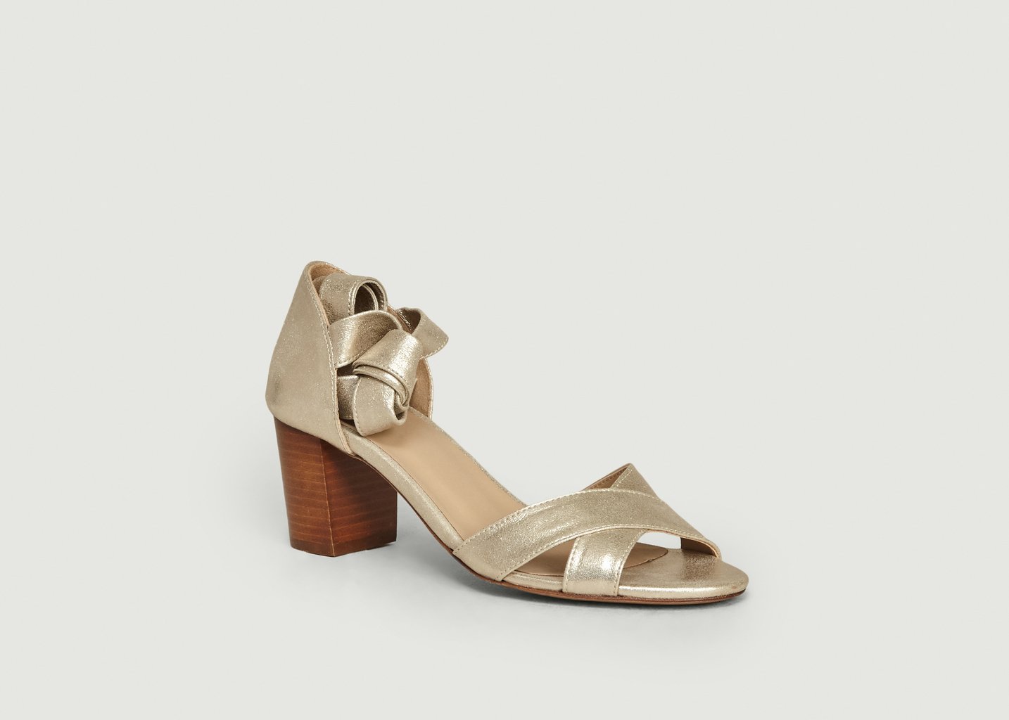 l'exception Sandales en cuir La Papillonneuse Or Bobbies Paris