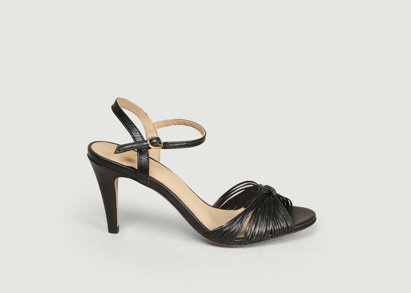 L'exception Sandales En Cuir Laminé La Cosmique Noir Bobbies Paris