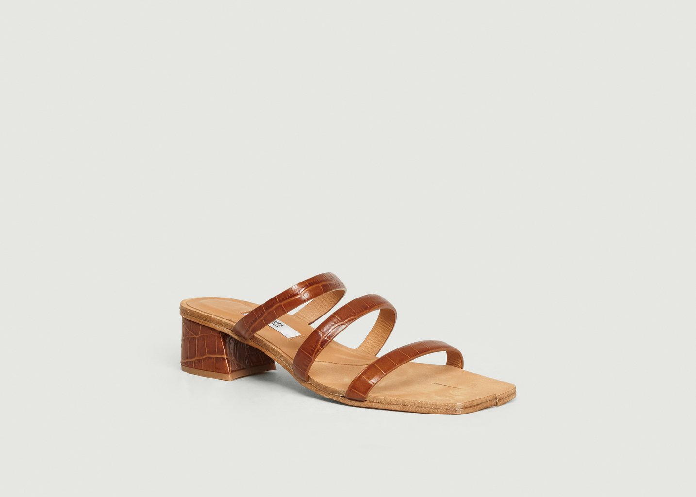l'exception Sandales en cuir motif croco Linley Clay Marron Miista