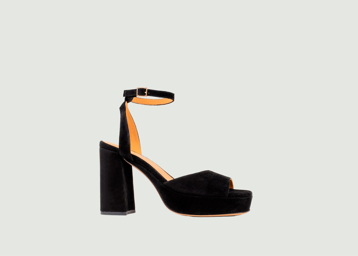 l'exception Sandales en cuir suédé à plateforme Lisa Noir Bobbies Paris