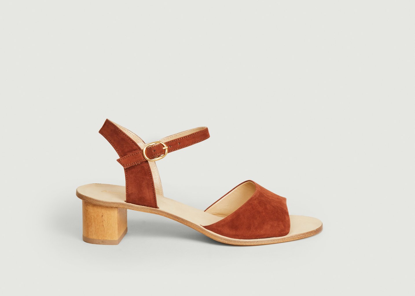 L'exception Sandales En Cuir Velours Emily Fauve Anne Thomas Chaussures