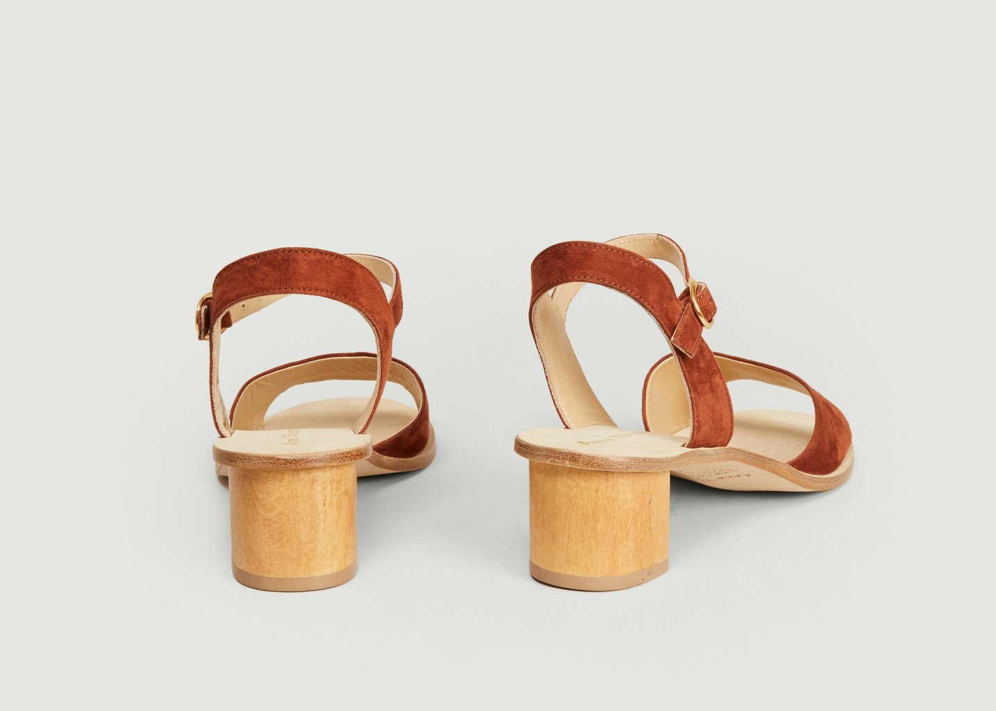 L'exception Sandales En Cuir Velours Emily Fauve Anne Thomas Chaussures