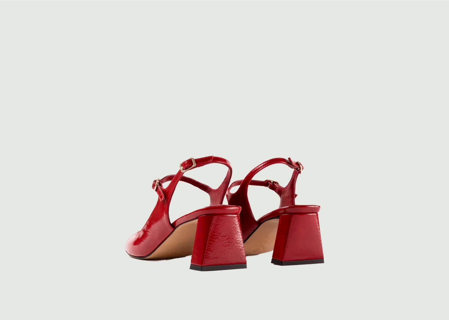 L'exception Sandales En Cuir Verni Froissé à Talons Clavel Rouge Souliers Martinez