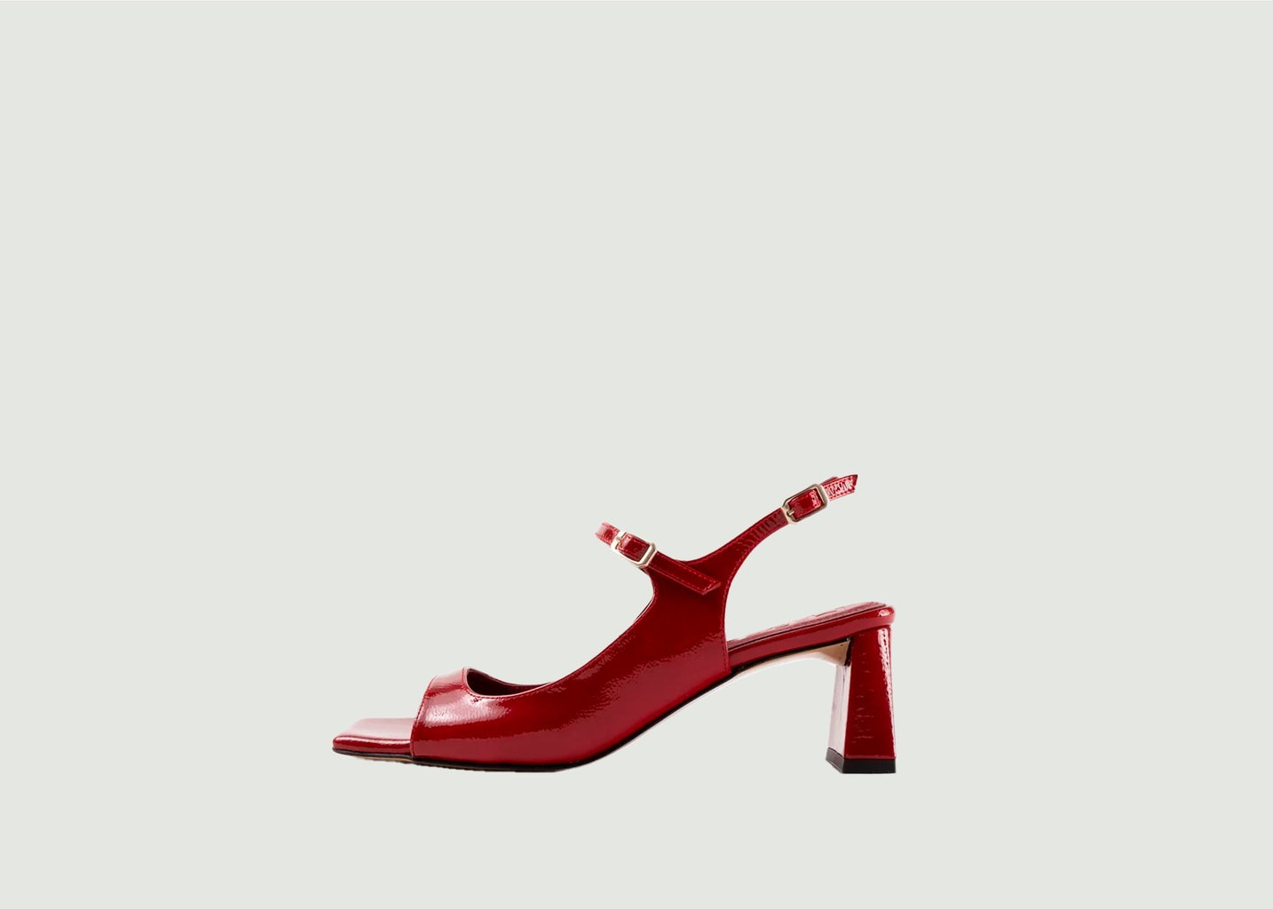 l'exception Sandales en cuir verni froissé à talons Clavel Rouge Souliers Martinez