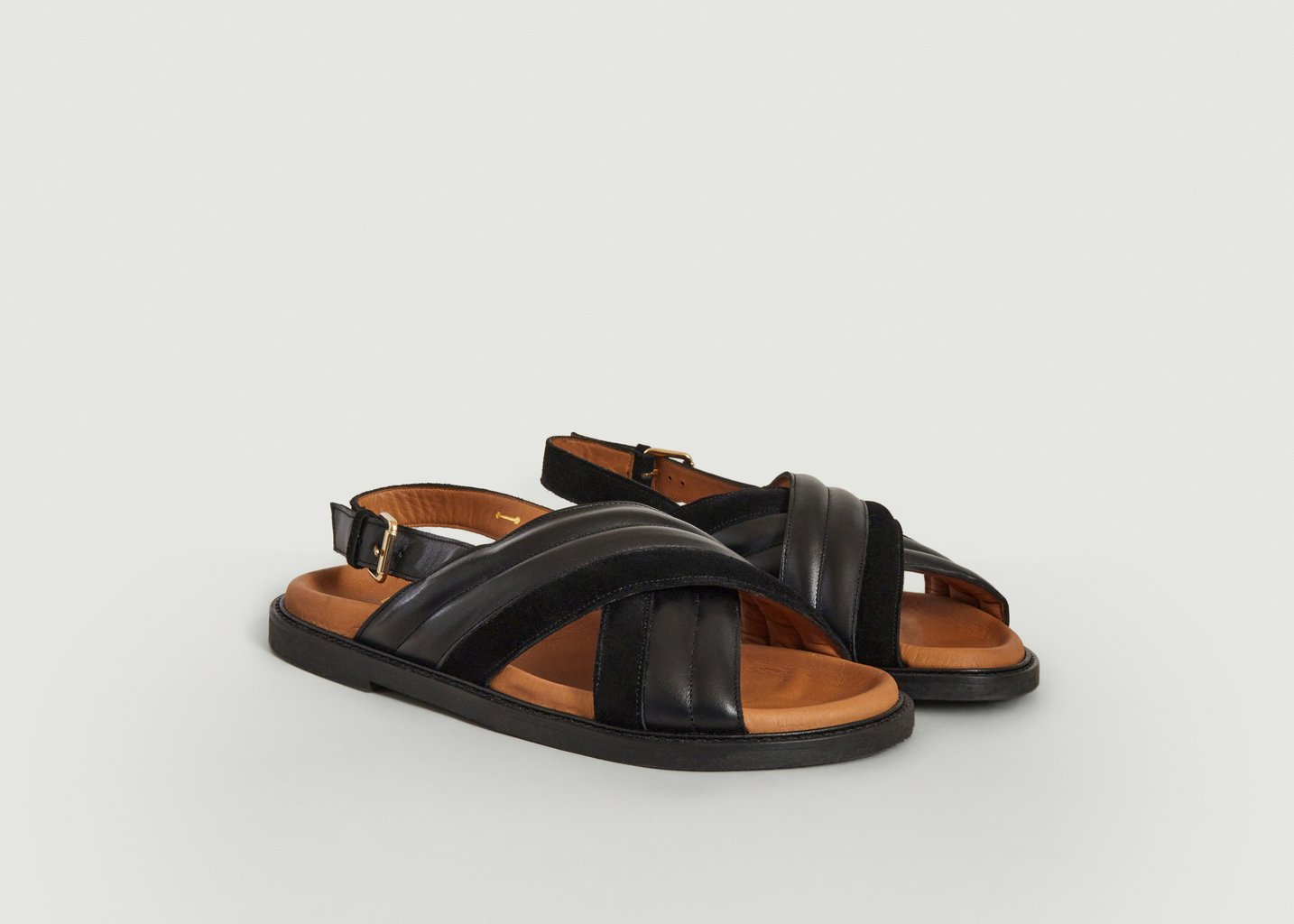 L'exception Sandales En Cuir Ylva L'Exception X Anthology Noir L'Exception Paris