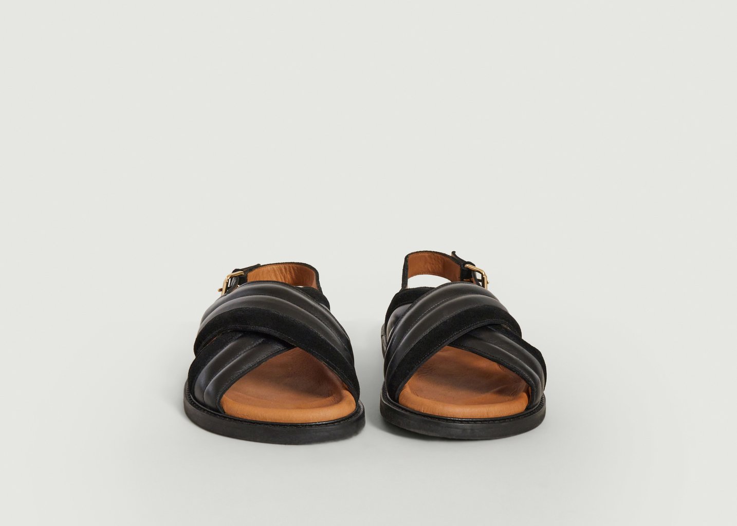 L'exception Sandales En Cuir Ylva L'Exception X Anthology Noir L'Exception Paris