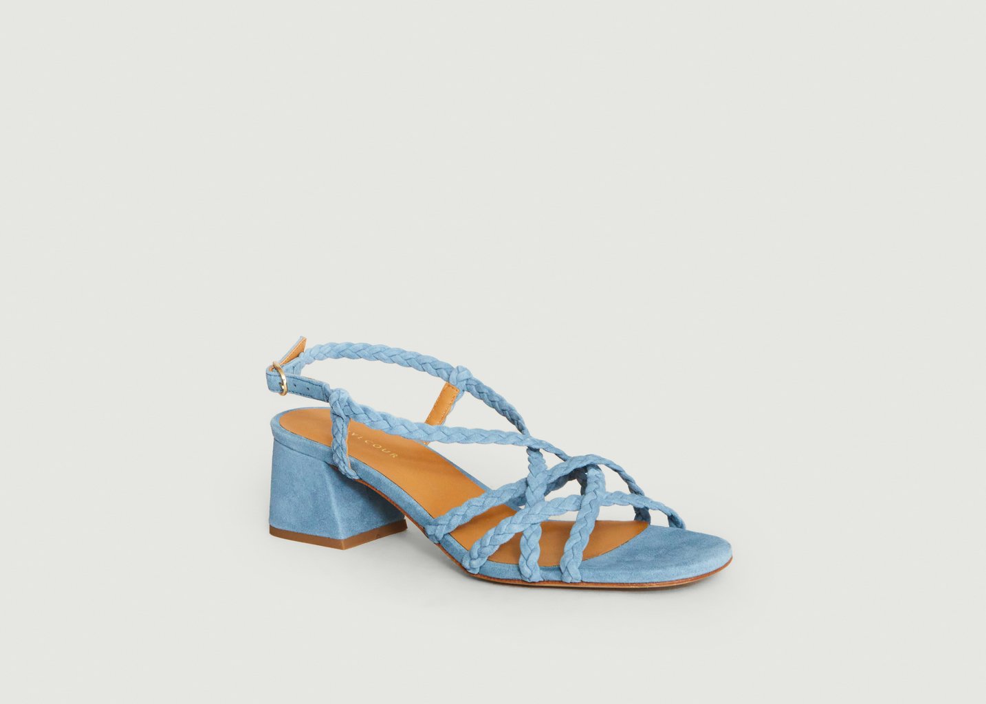 l'exception Sandales en suede N°776 Bleu Roi Rivecour