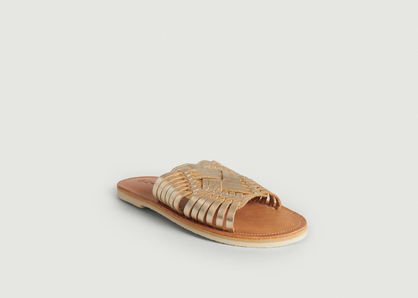 l'exception Sandales Isla en cuir de vachette Champagne Mapache