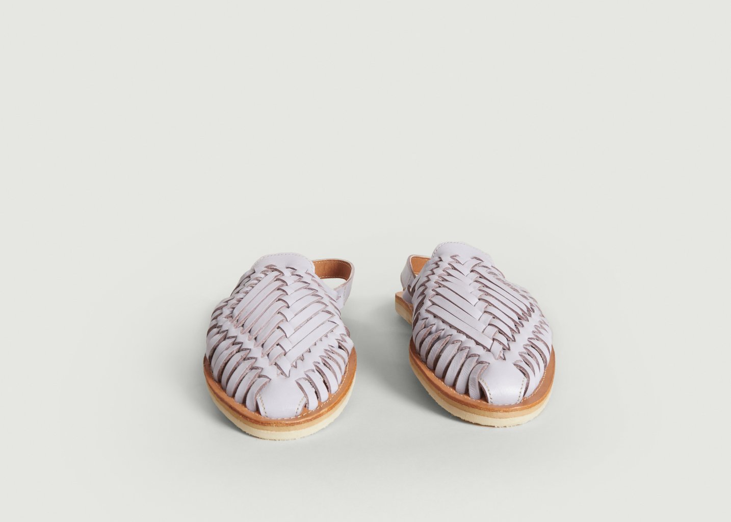 L'exception Sandales Luisa En Cuir De Vachette Lilas Mapache