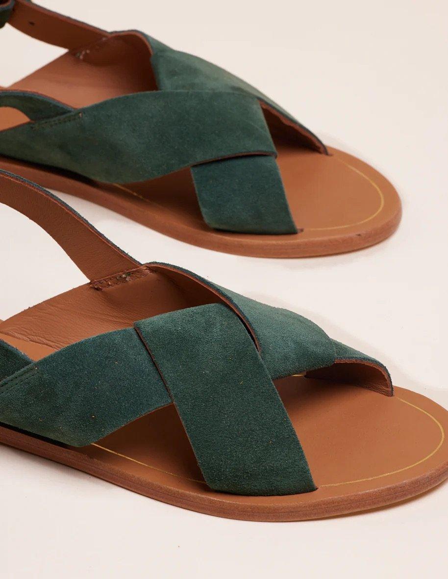 L'exception Sandales Paloma Vert Sapin Odaje Ex M.Moustache