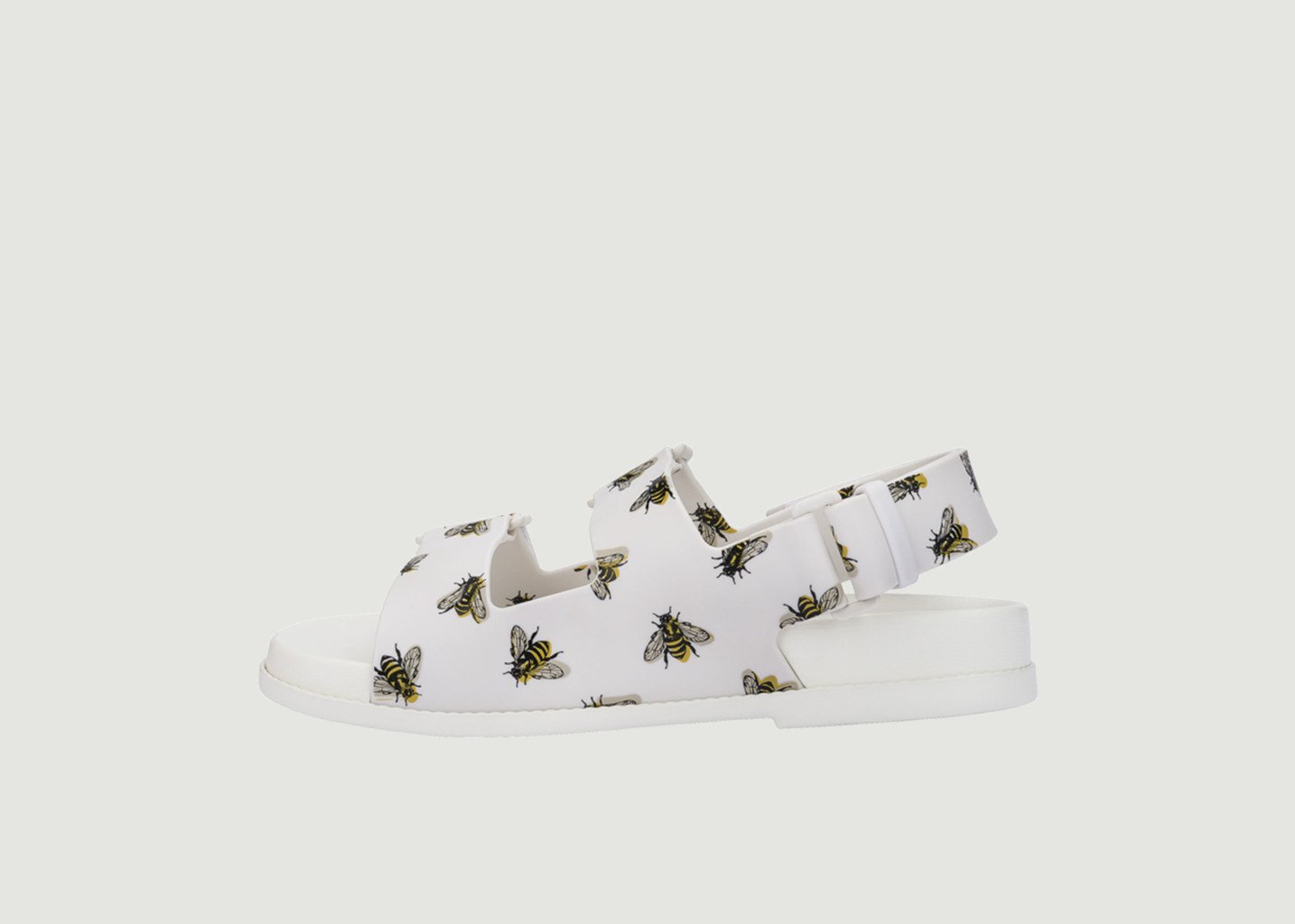 L'exception Sandales Papette Motif Abeille Blanc Melissa