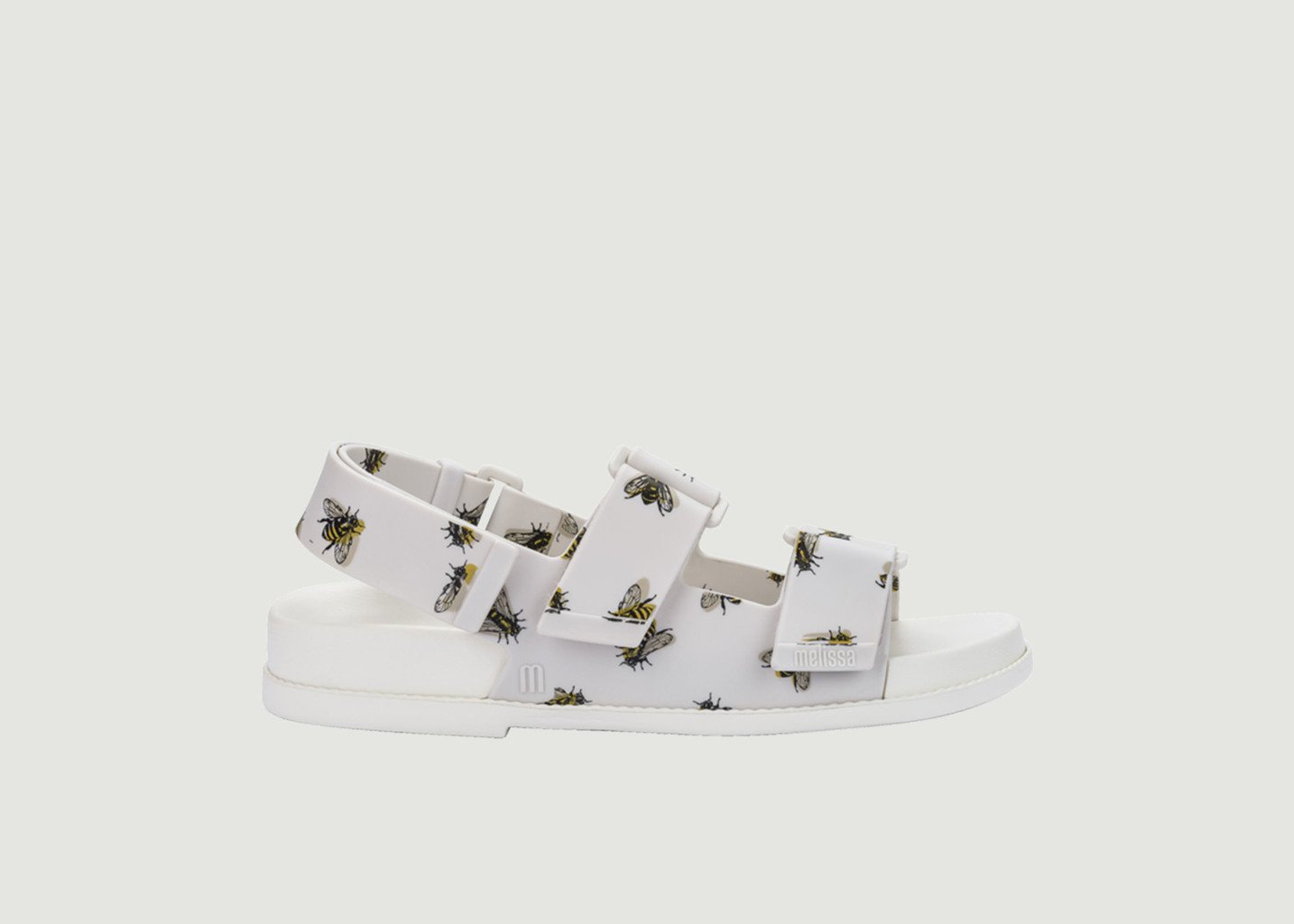 l'exception Sandales Papette motif abeille Blanc Melissa