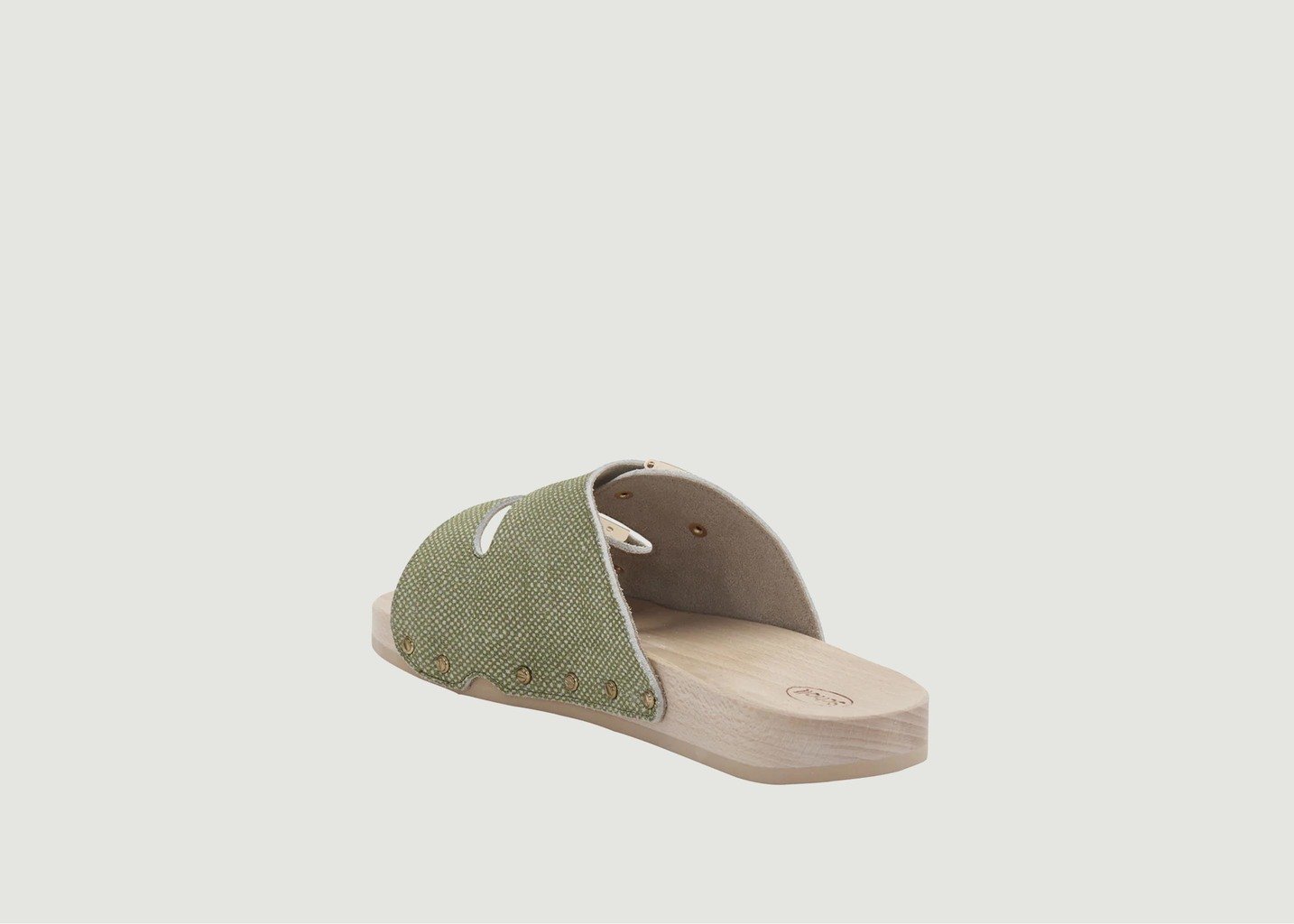 L'exception Sandales Pescura En Cuir Et Bois Vert Scholl