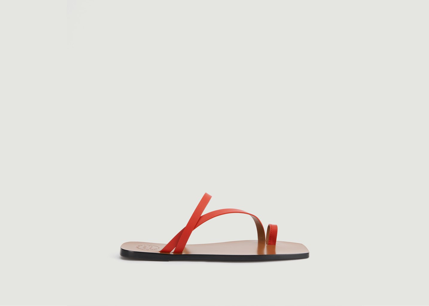 l'exception Sandales plates en cuir Desio Rouge ATP Atelier