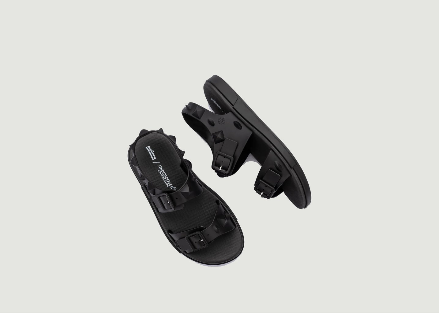 L'exception Sandales Plates Spike Melissa X Undercover Noir Melissa