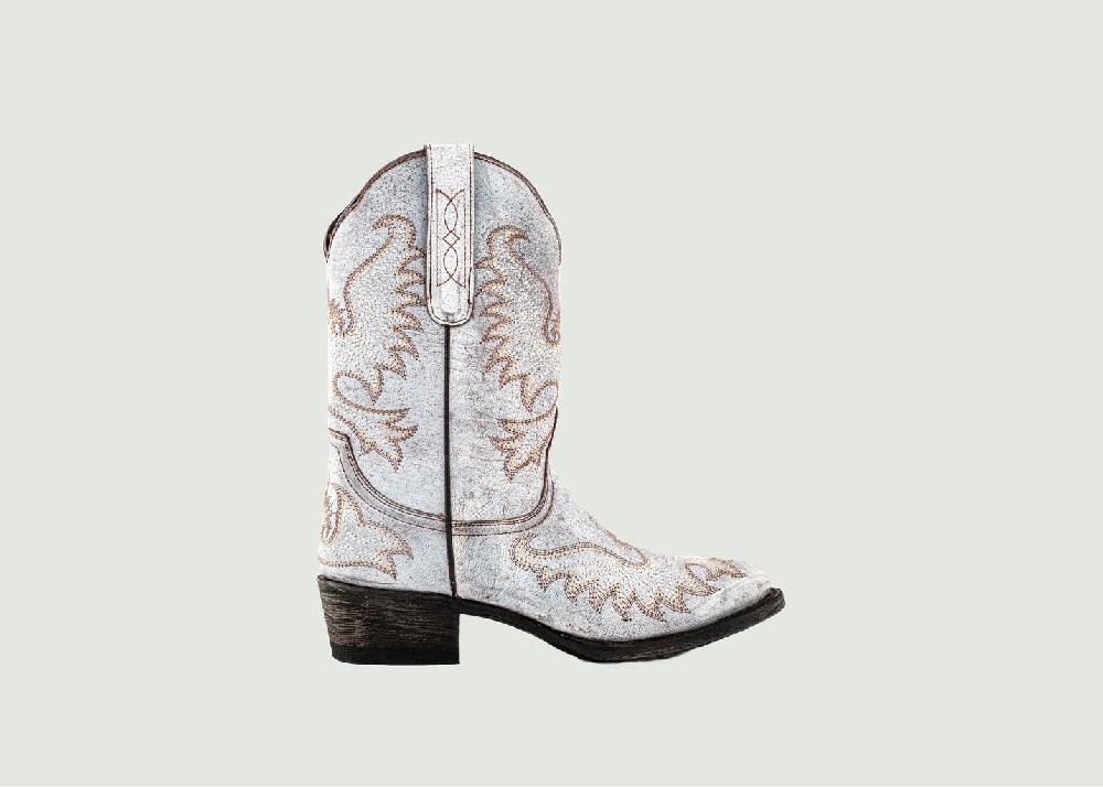 l'exception Santiags Chiquita 10 Indian Tobacco Blanc Mexicana
