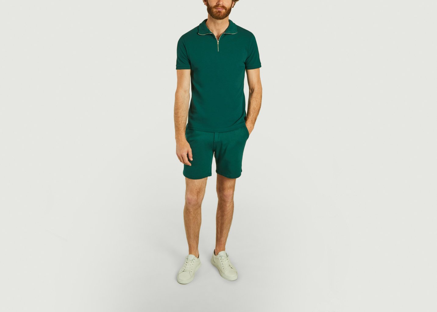 L'exception Short Ajusté En Coton Bio Vert Ron Dorff