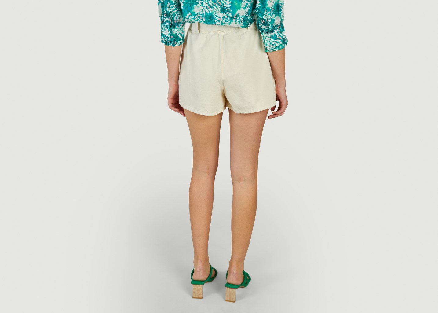 L'exception Short Ceinturé En Coton Kiki Blanc Suncoo
