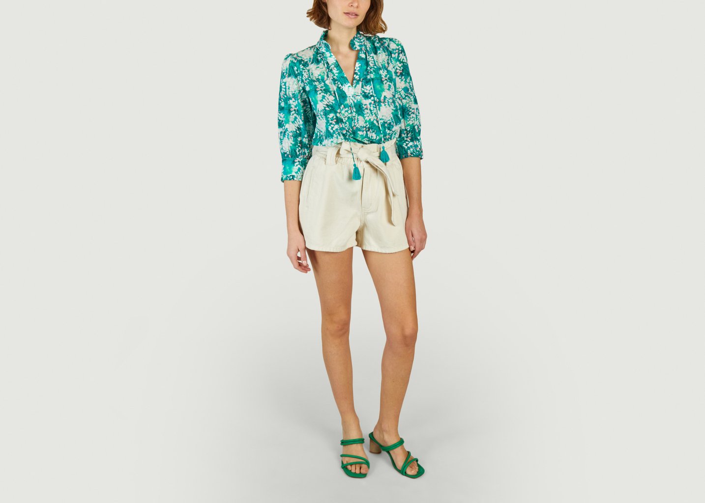 L'exception Short Ceinturé En Coton Kiki Blanc Suncoo