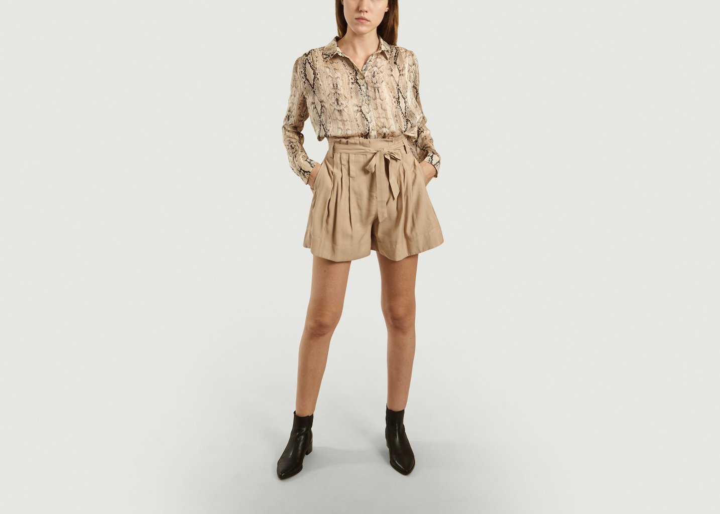 L'exception Short Ceinturé Taille Haute Beryl Beige Suncoo