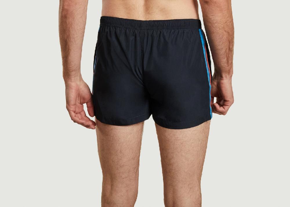 L'exception Short De Bain à Rayures Latéral Bleu Marine Ron Dorff