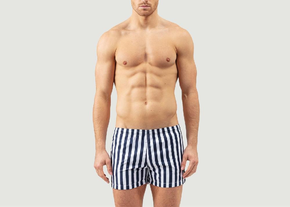 L'exception Short De Bain à Rayures Multicolore Ron Dorff