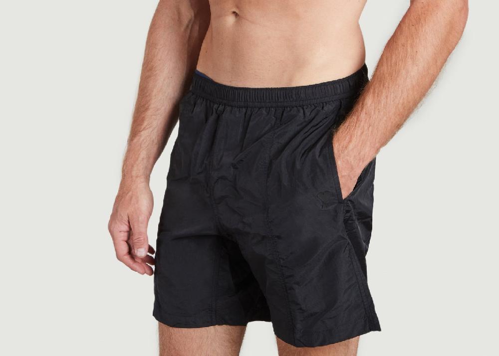 L'exception Short De Bain Ami De Cœur En Toile De Nylon Recyclée Noir AMI Paris