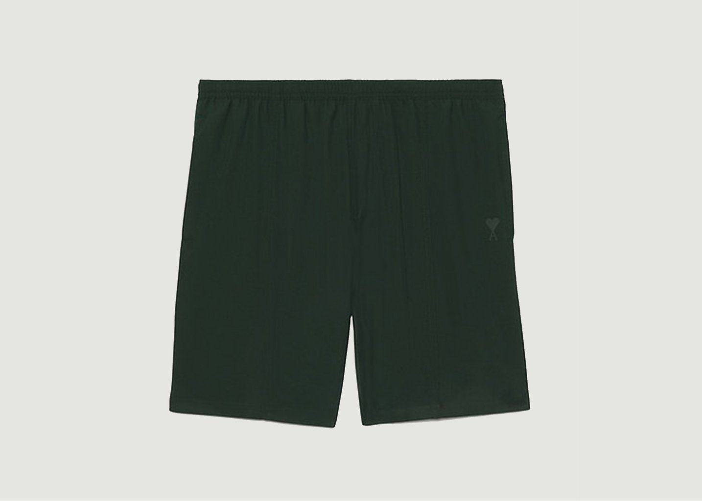 l'exception Short de bain Ami de Cœur en toile de nylon recyclée Vert Foncé AMI Paris