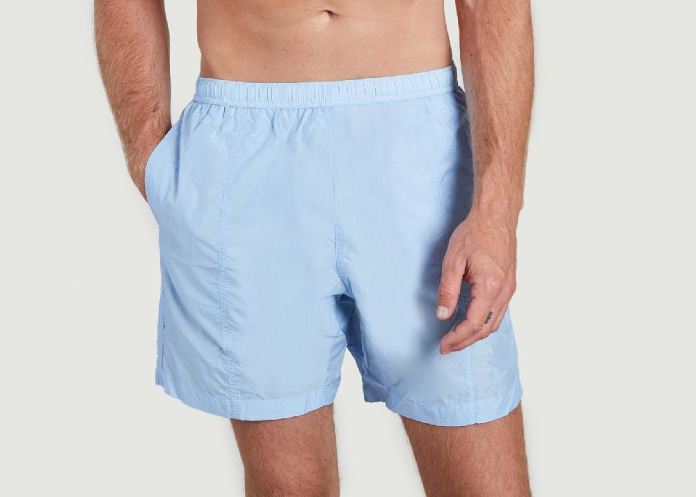 L'exception Short De Bain Ami De Cœur En Toile De Nylon Recyclée Bleu Clair AMI Paris