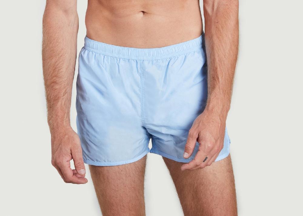 L'exception Short De Bain Ami De Cœur En Toile De Nylon Recyclée Bleu Clair AMI Paris