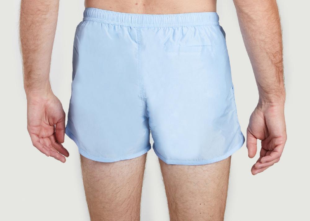 L'exception Short De Bain Ami De Cœur En Toile De Nylon Recyclée Bleu Clair AMI Paris