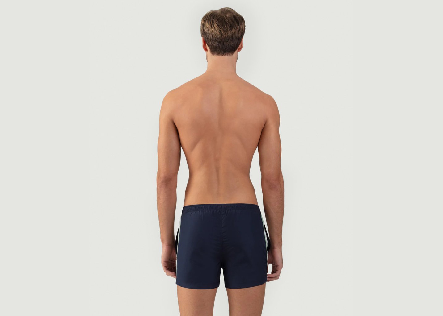 L'exception Short De Bain Avec Bandes Rayées Bleu Marine Ron Dorff