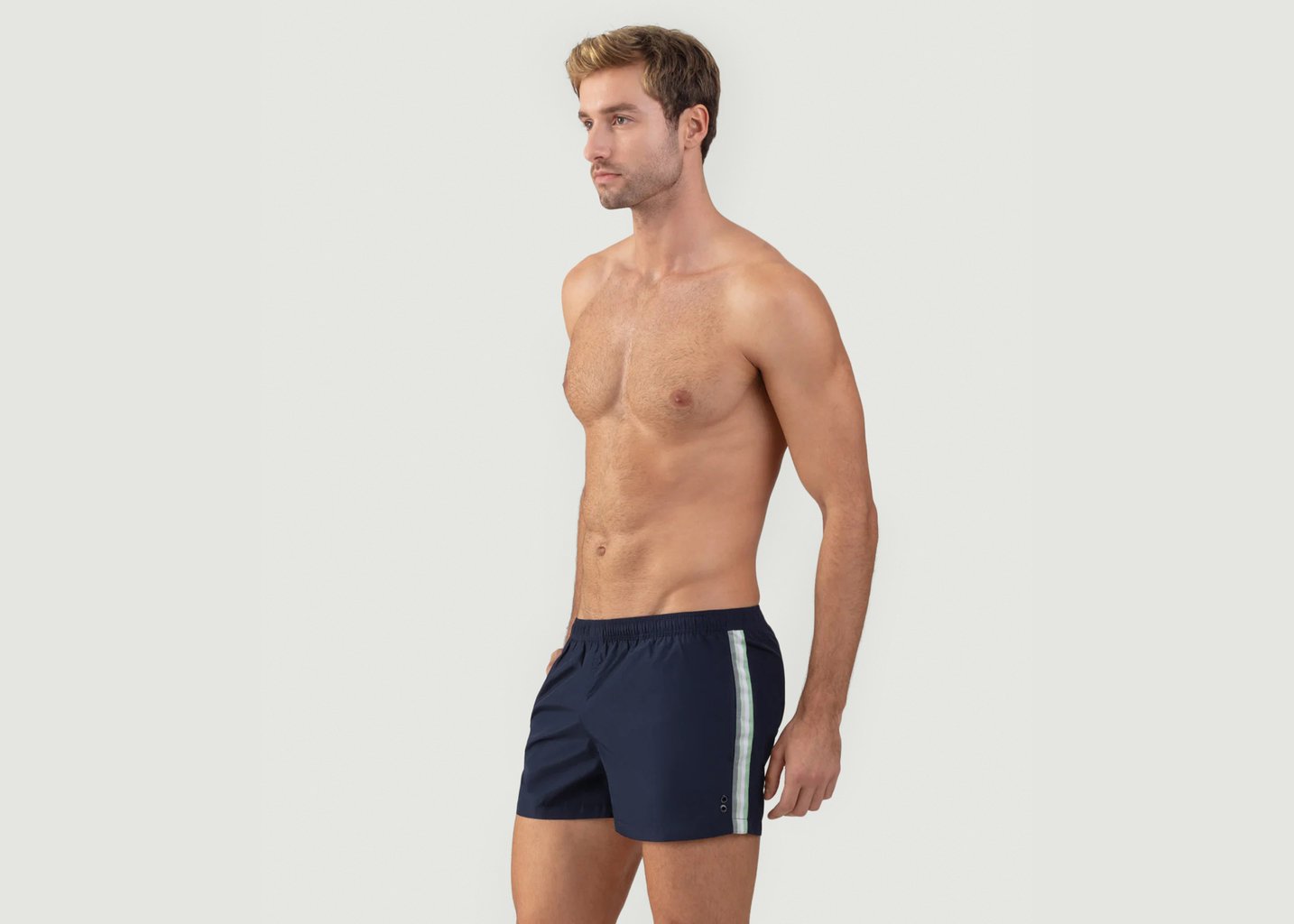 l'exception Short de bain avec bandes rayées Bleu Marine Ron Dorff