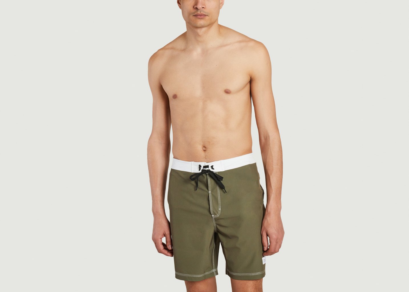 L'exception Short De Bain Avec Détails Contrastés Olive Knowledge Cotton Apparel