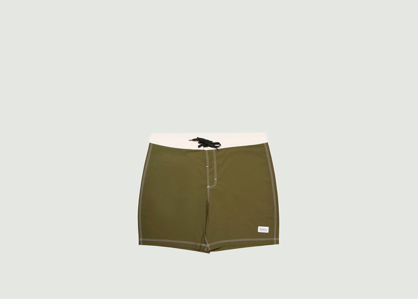 l'exception Short de bain avec détails contrastés Olive Knowledge Cotton Apparel