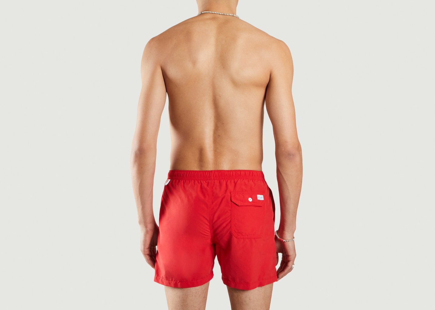 L'exception Short De Bain Brodé Buddy Rouge Maison Labiche