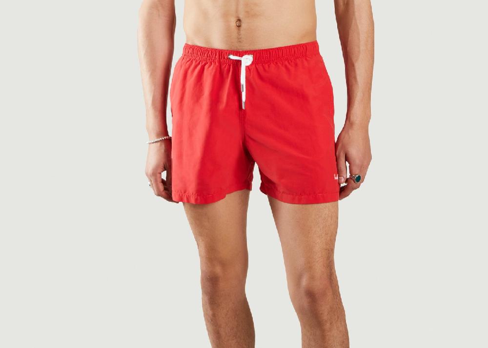 l'exception Short de bain brodé Buddy Rouge Maison Labiche