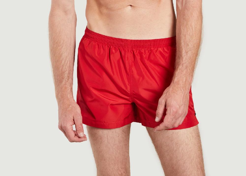 L'exception Short De Bain En Toile Recyclée Rouge Ron Dorff