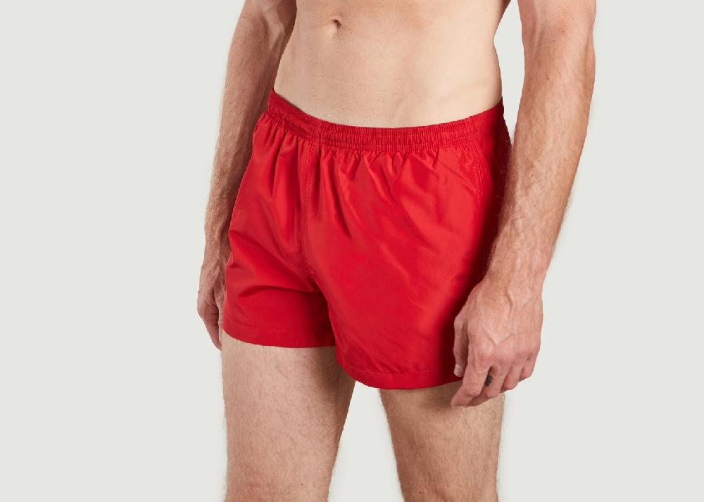 L'exception Short De Bain En Toile Recyclée Rouge Ron Dorff