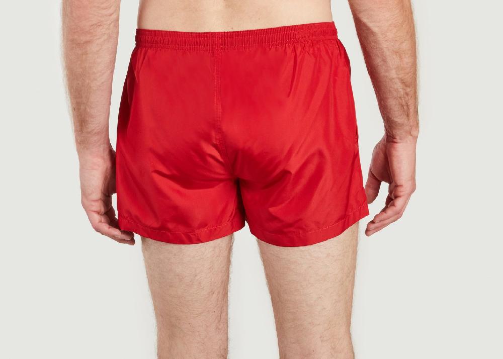 L'exception Short De Bain En Toile Recyclée Rouge Ron Dorff